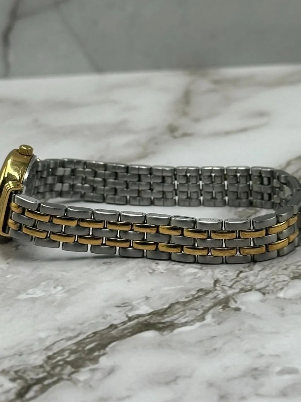 3/$30 Anne Klein Watch Women Silver Gold Two Tone Roman Numeral Dial Works 6.75